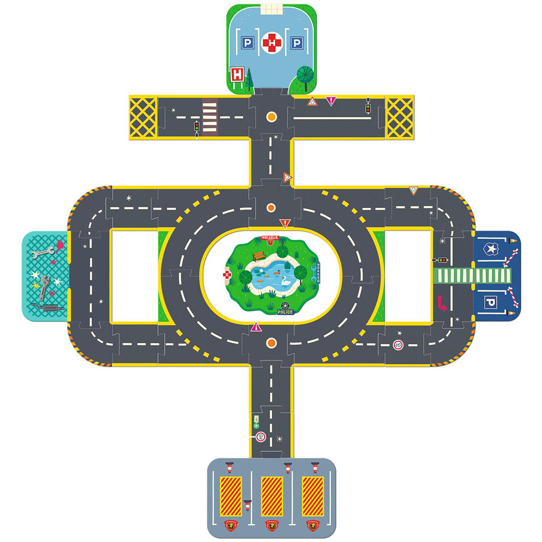 djeco crazy motors vloerpuzzel puzzl'up city giant - 33st