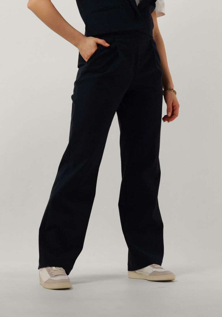 RUBY TUESDAY donkerblauwe ruby tuesday wijde broek relena straight leg pants with zipper at side