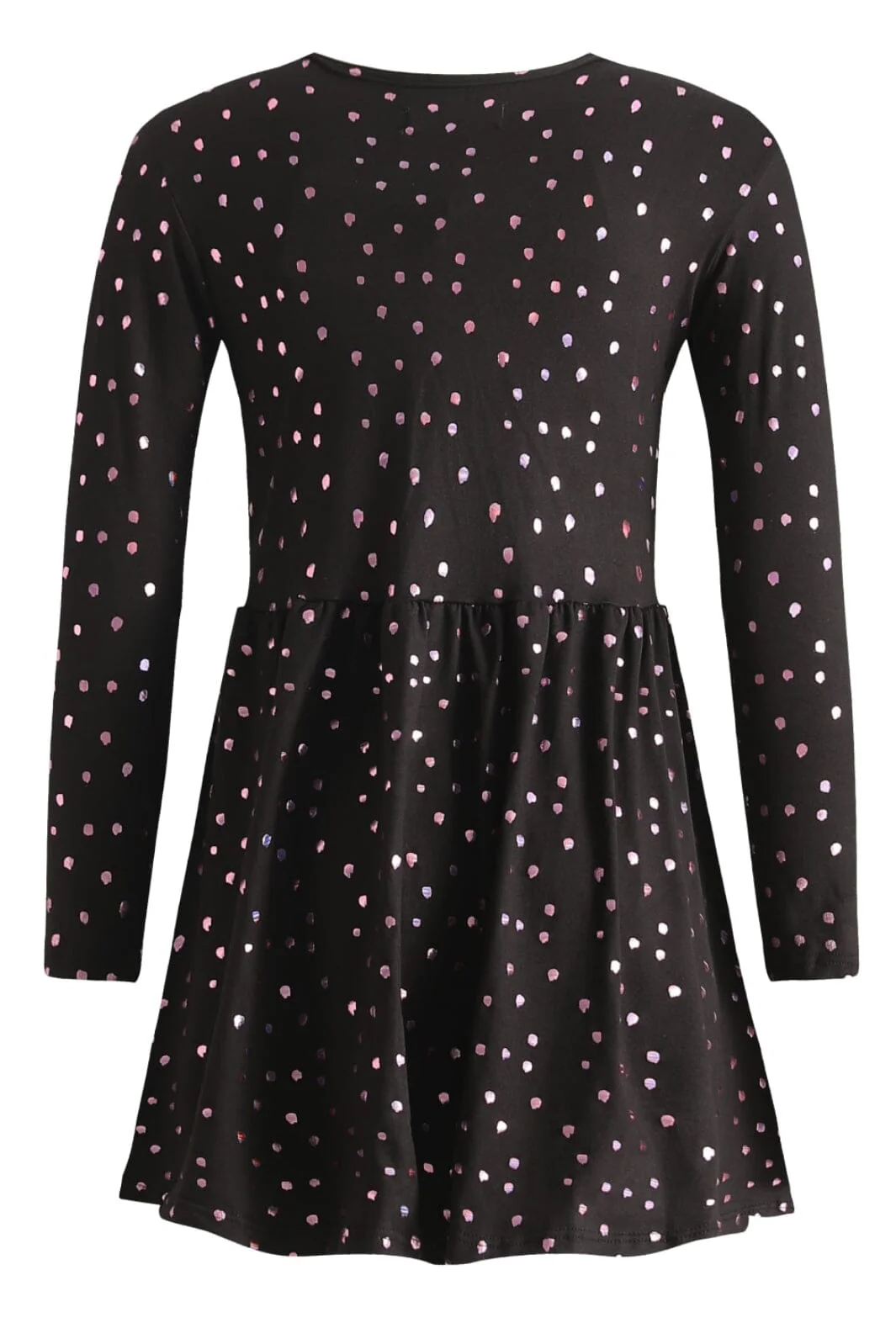 Liberte Ami Alma-Ls-Babydoll-Dress (Kids) lack pink holographic dot