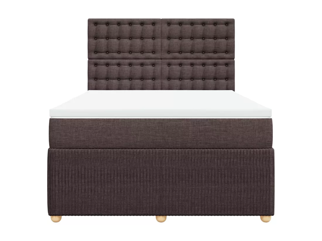 Sommier tapissier avec matelas Marron foncé 160x200 cm