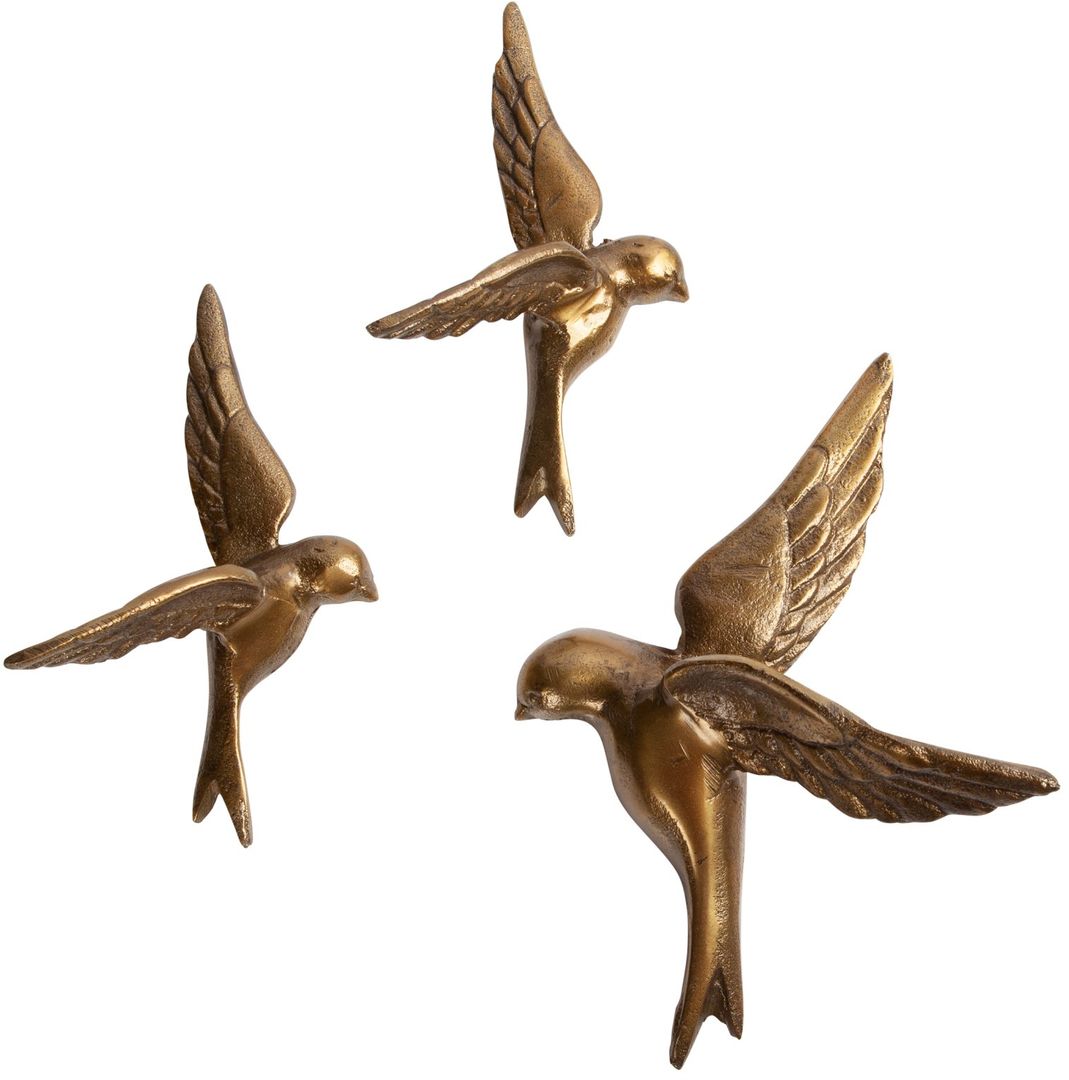 WOOOD   Avaler Too Vogels set van 3 Wanddecoratie