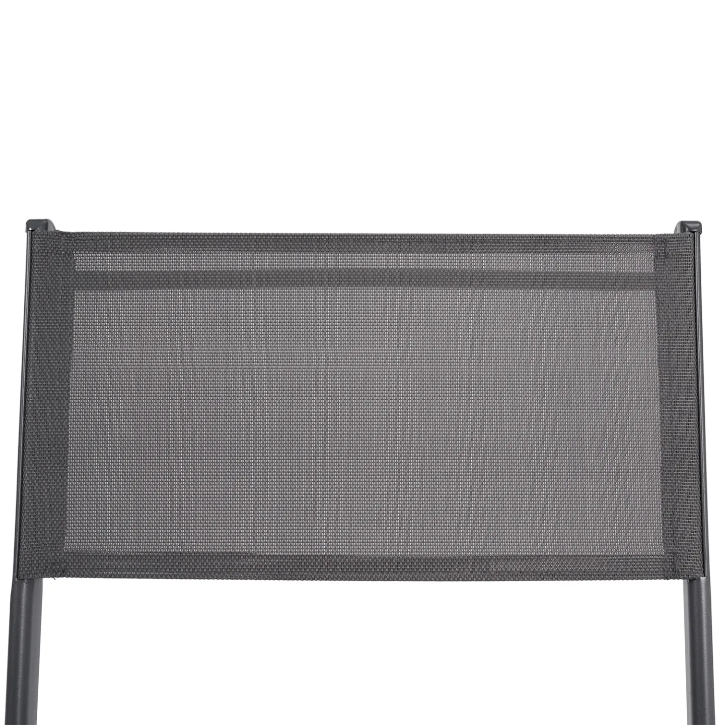 Lot de 6 chaises de jardin pliantes BASTIA métal et textilène gris anthracite