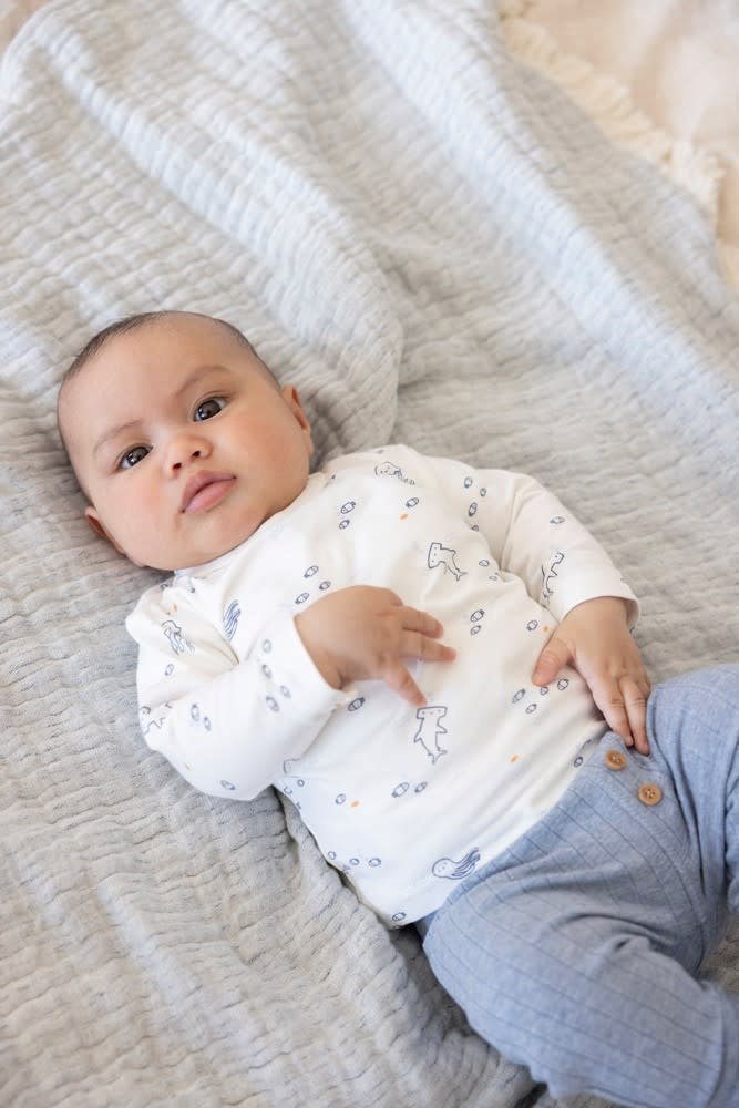 Feetje Feetje longsleeve aop - Blue Ocean offwhite