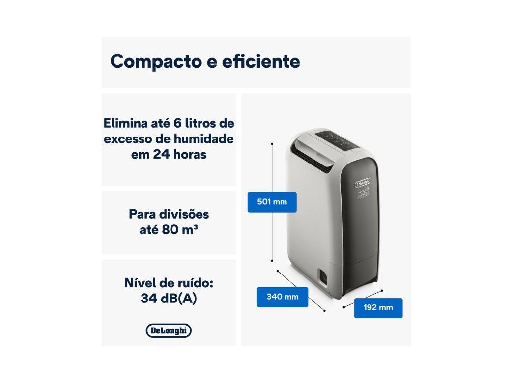 DESUMIDIFICADOR DELONGHI DNS65 (18L/DIA)