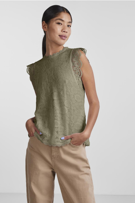 Pieces groene dames top