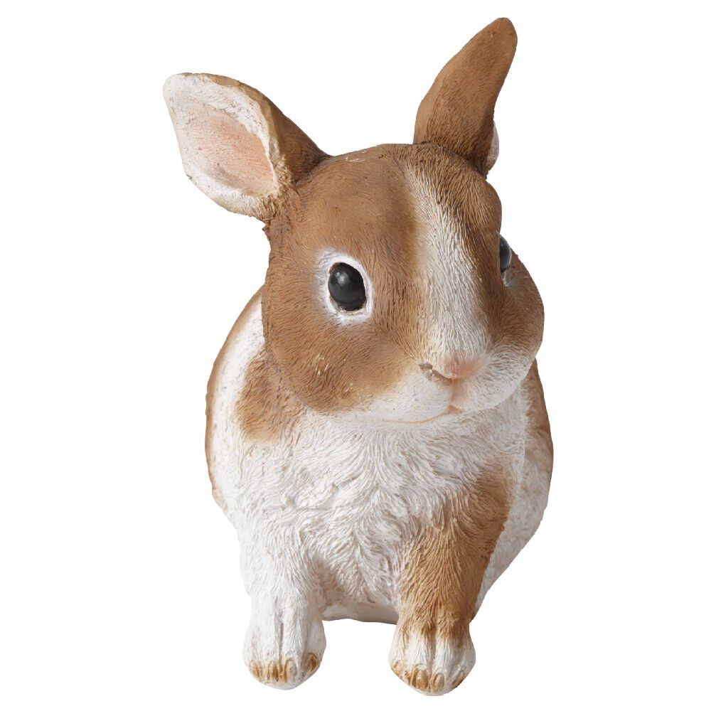 Statue lapin en résine marron naturel