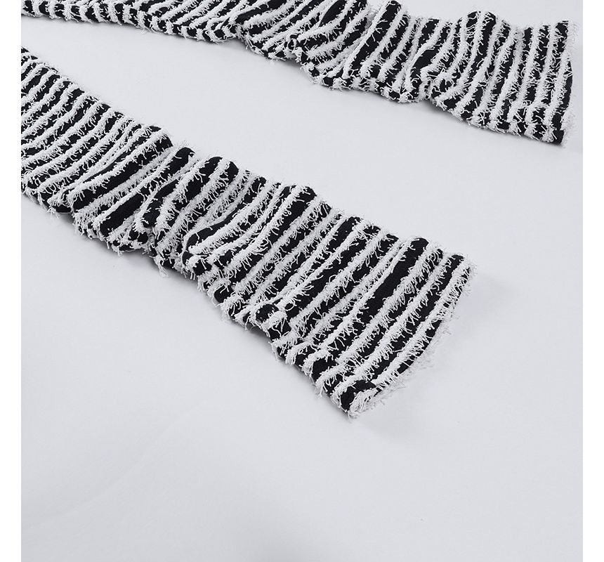 Eunostos - Gestreepte gebreide legging met hoge taille