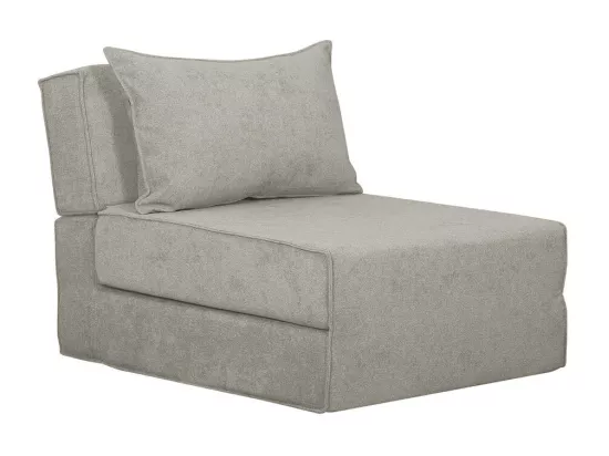 Chauffeuse 1 place convertible en tissu effet velours taupe VICTOR