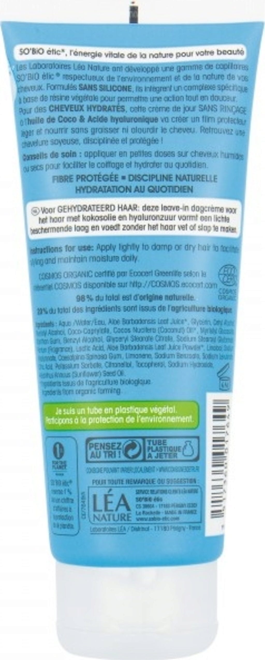 LÉA NATURE SO BiO étic  Feuchtigkeitsspendender Leave-in Conditioner Kokos & Hyaluronsäure, 100 ml