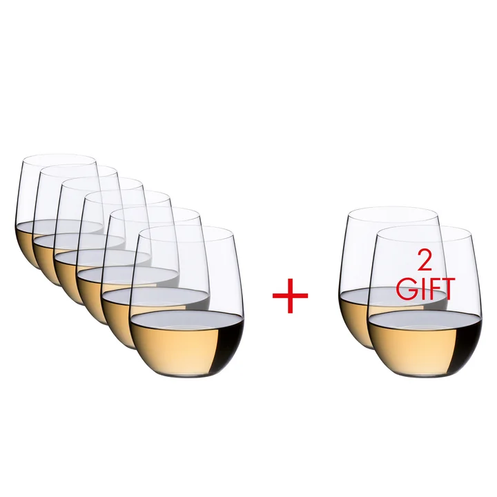 Riedel - O Wine Weingläser, Viognier / Chardonnay, transparent, 320 ml (6 2 gratis)