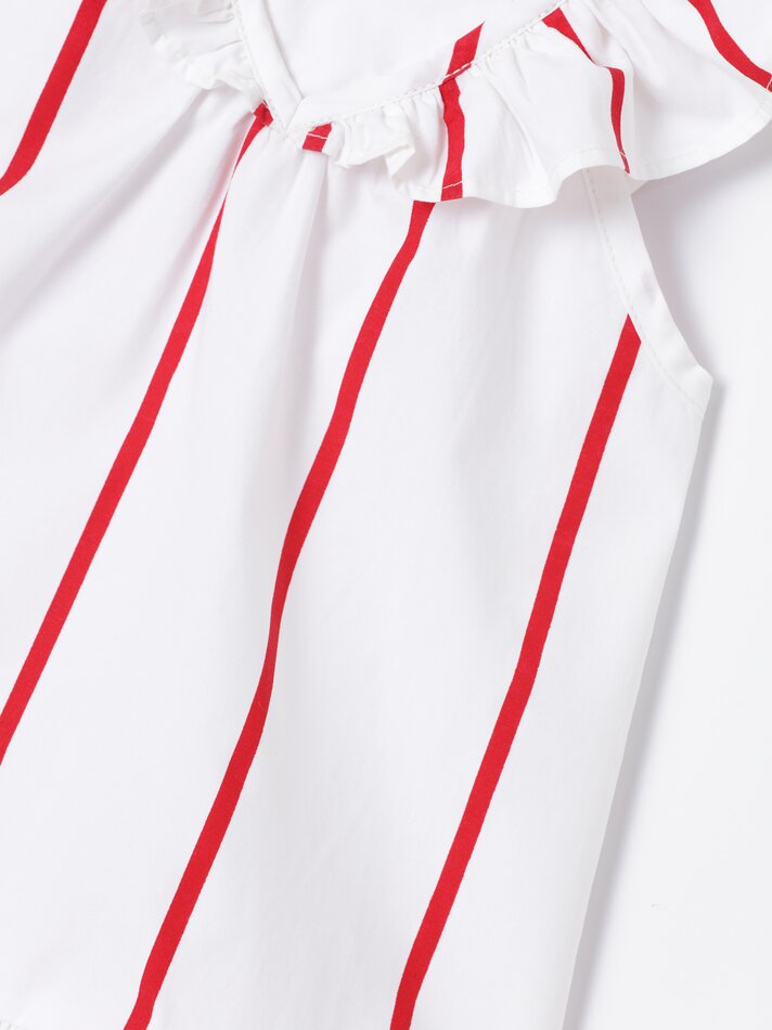 Vestido de alças com babados - Branco