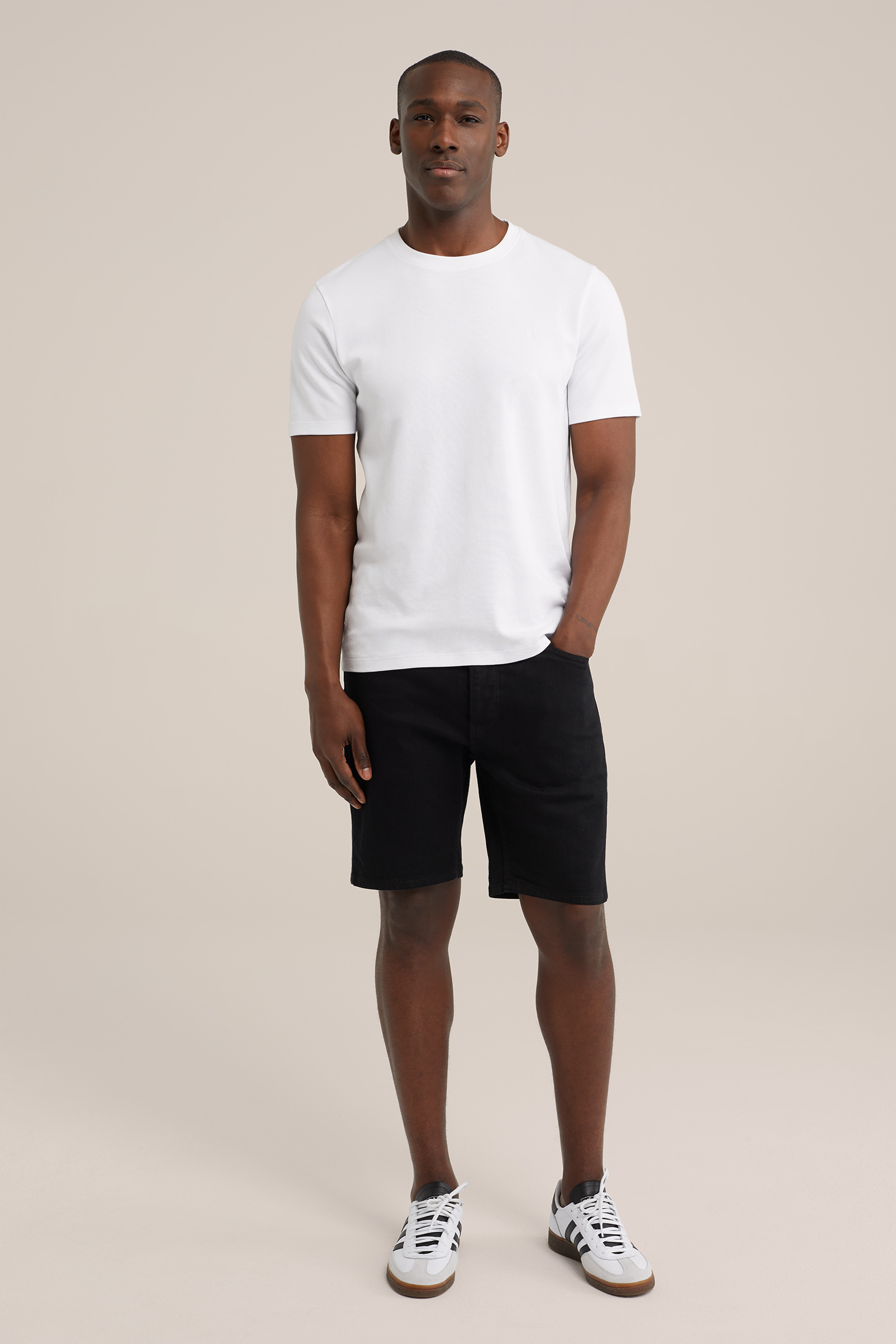 relaxed fit denimshort met stretch Blue Ridge Zwart