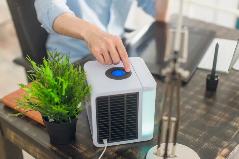 Aircooler evaLIGHT Plus hvid bordmodel - personlig luftkøler