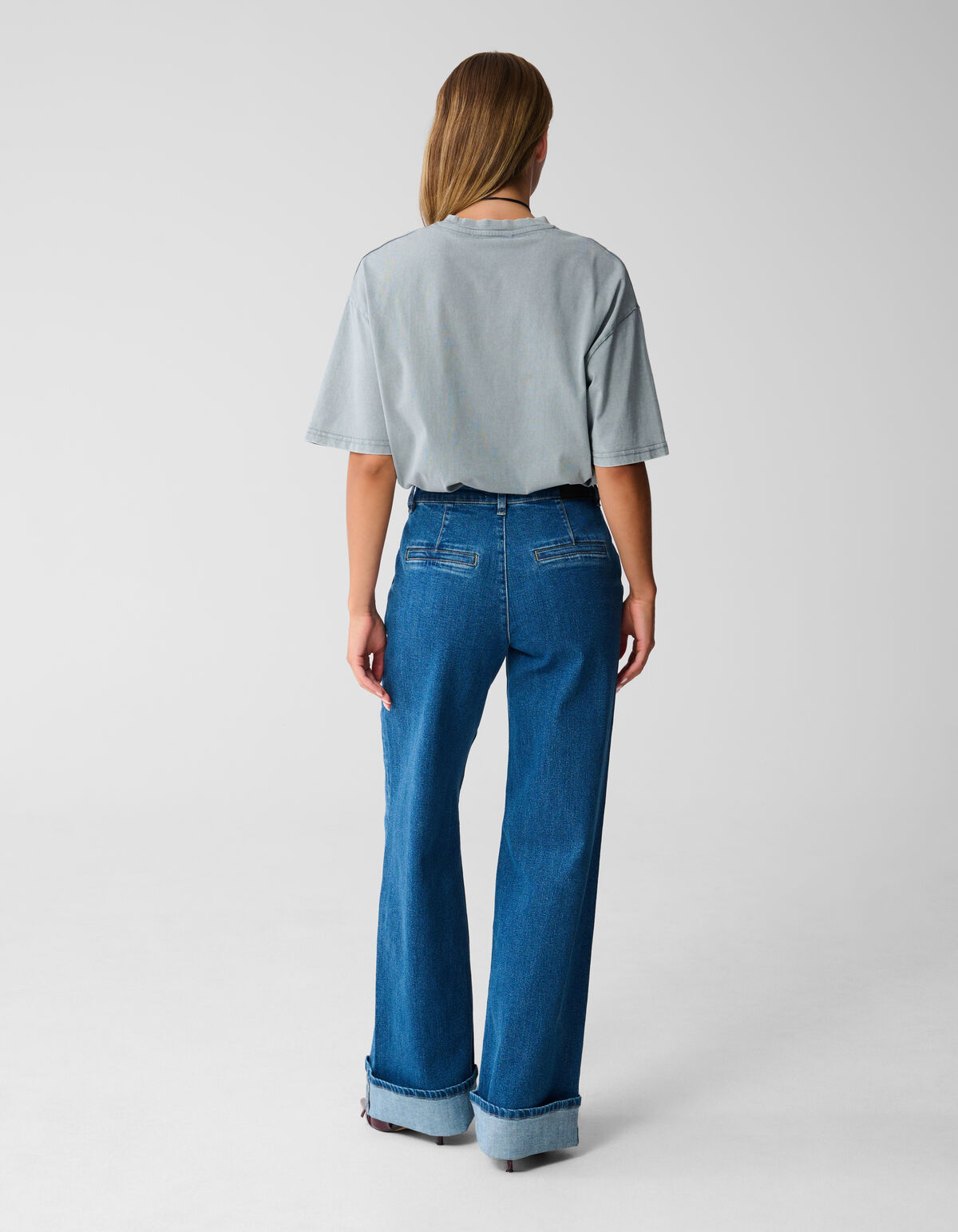 Classic Wide Leg Fit Jeans Donkerblauw
