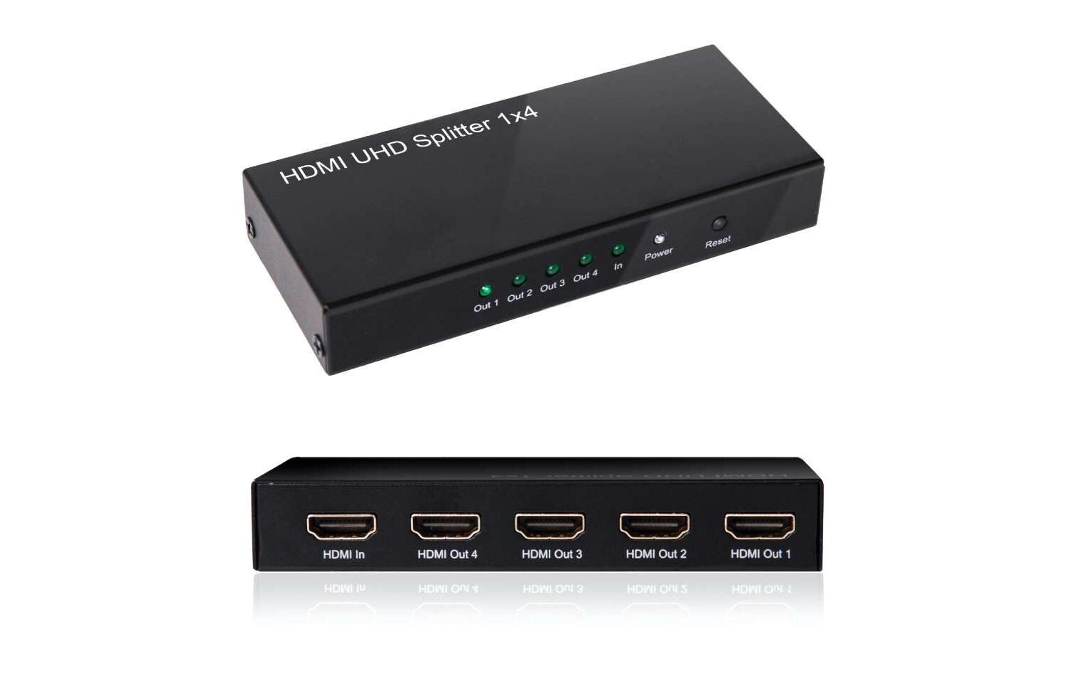 4-Port Signalsplitter HDMI 2.0 UHD Splitter 4 Port4-Port Signalsplitter, Aktiv