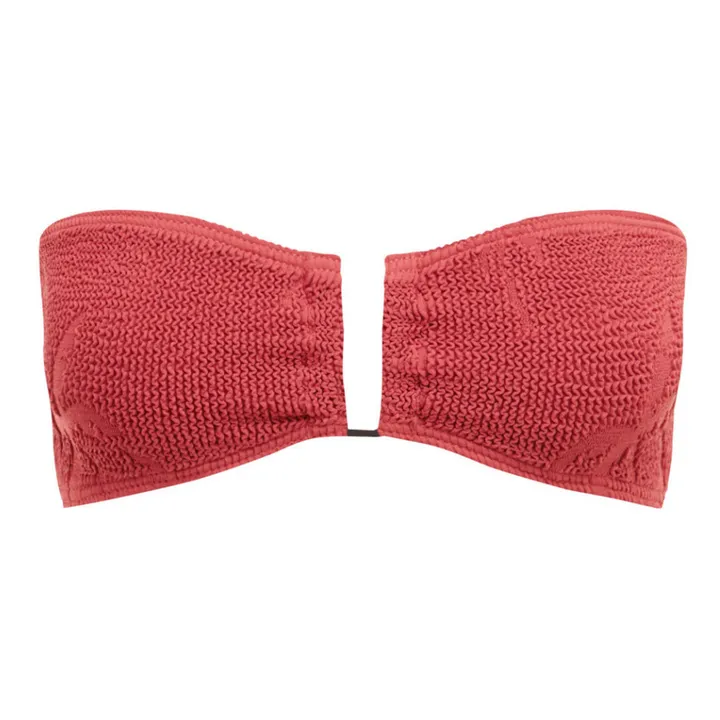 Bond-Eye Haut de Maillot Blake Jacquard Palmier | Rouge
