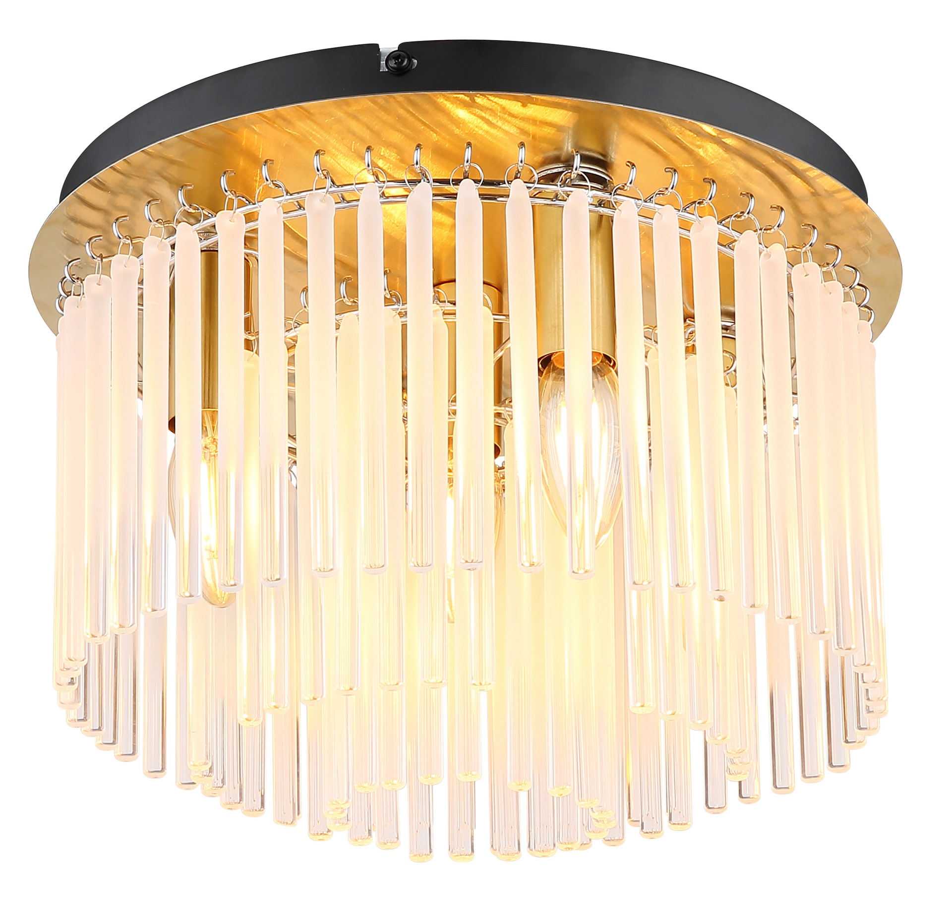 GLOBO Retrofit Deckenlampe GORLEY 32 cm goldfarbig /opal