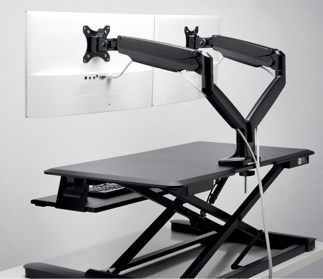Kensington - OneTouch SmartFit Monitor arm dual - Black