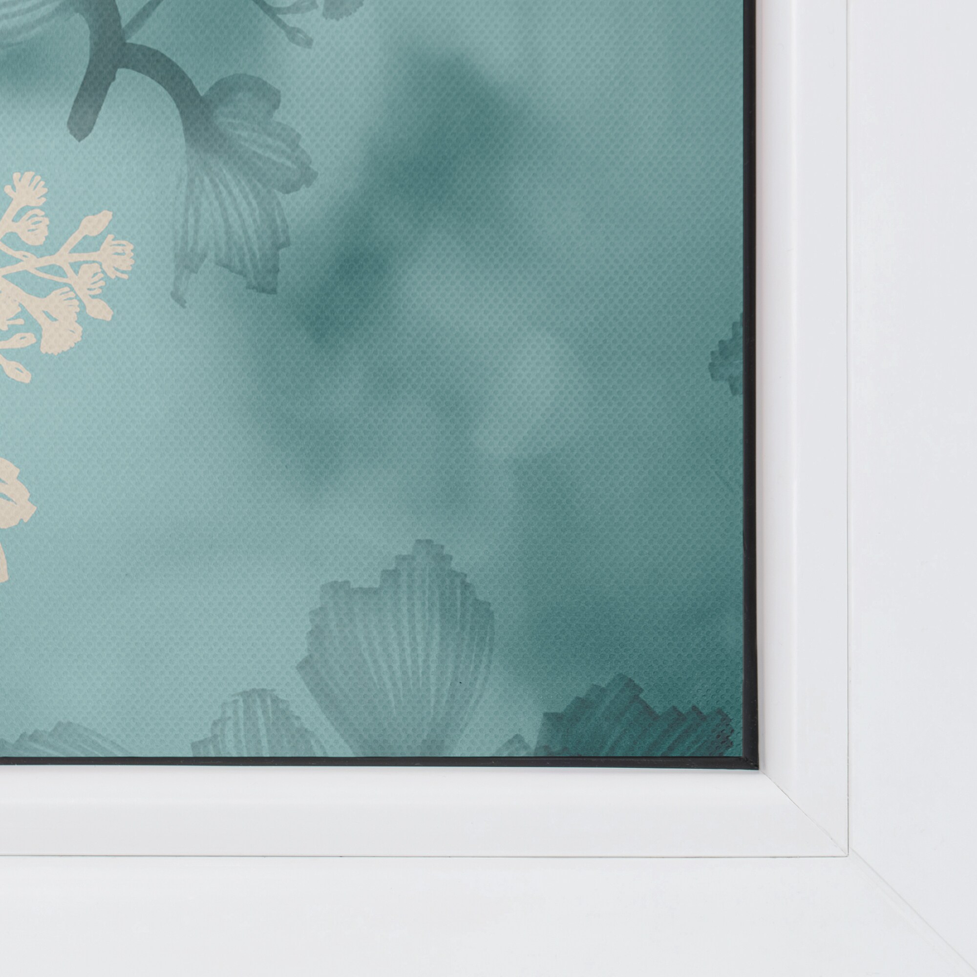 Lichtblick Fensterfolie selbstklebend, Sichtschutz, Aqua Floral - Blau