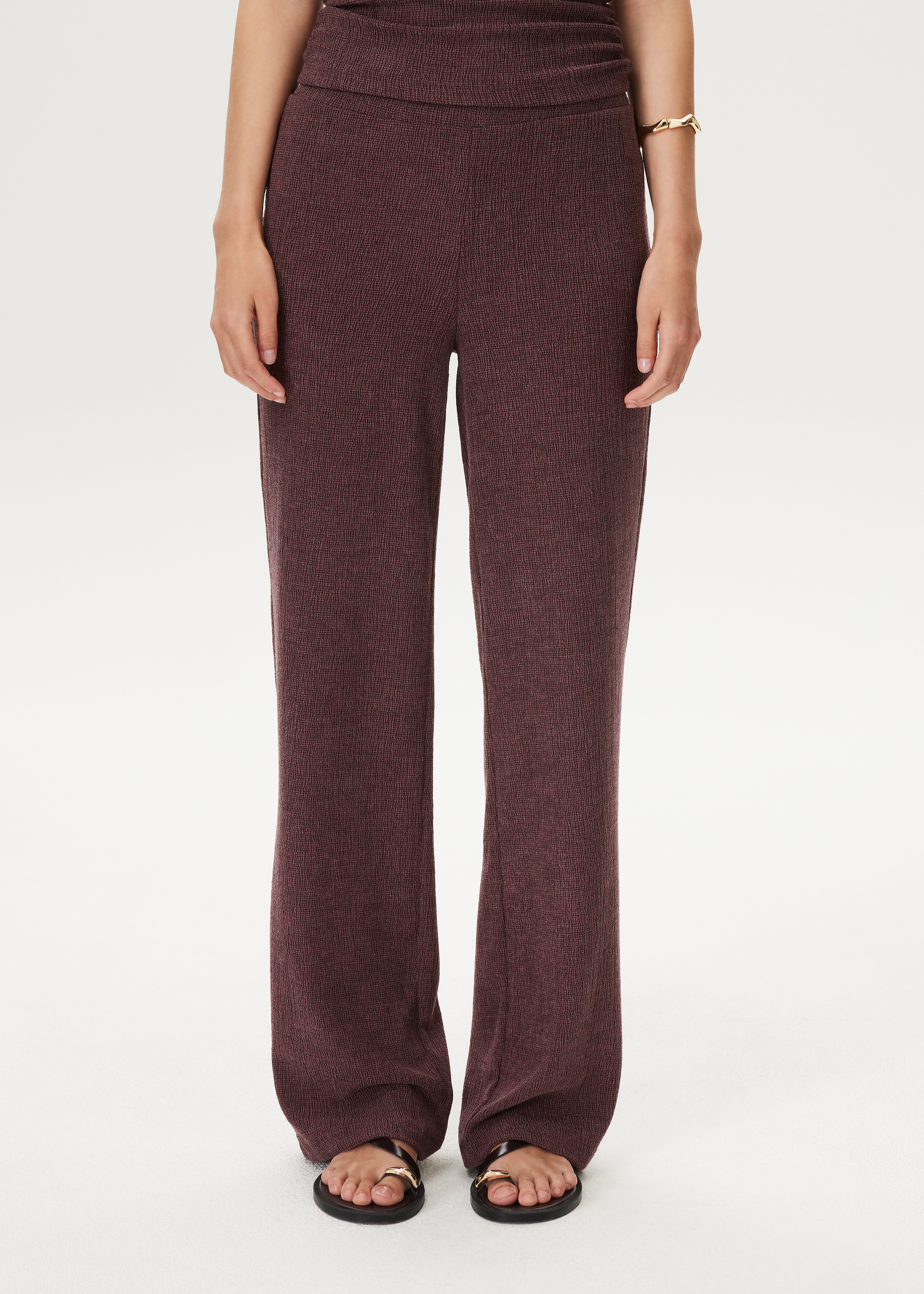 Broek melange met structuur