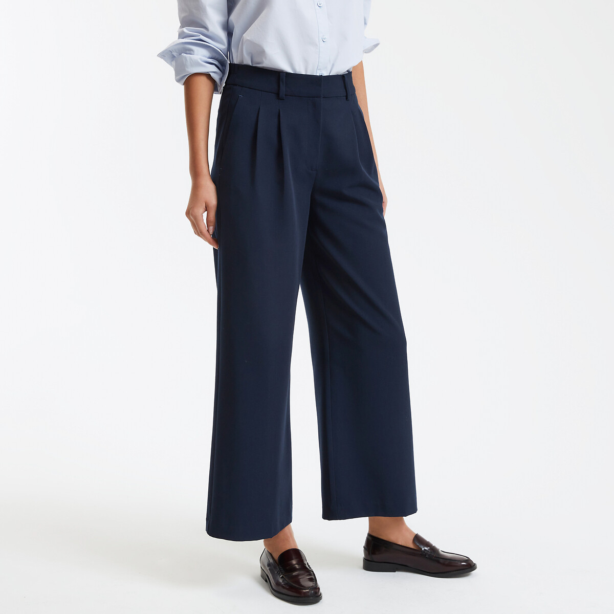 COLEÇÕES LA REDOUTE<br>Calças cropped largas com costuras