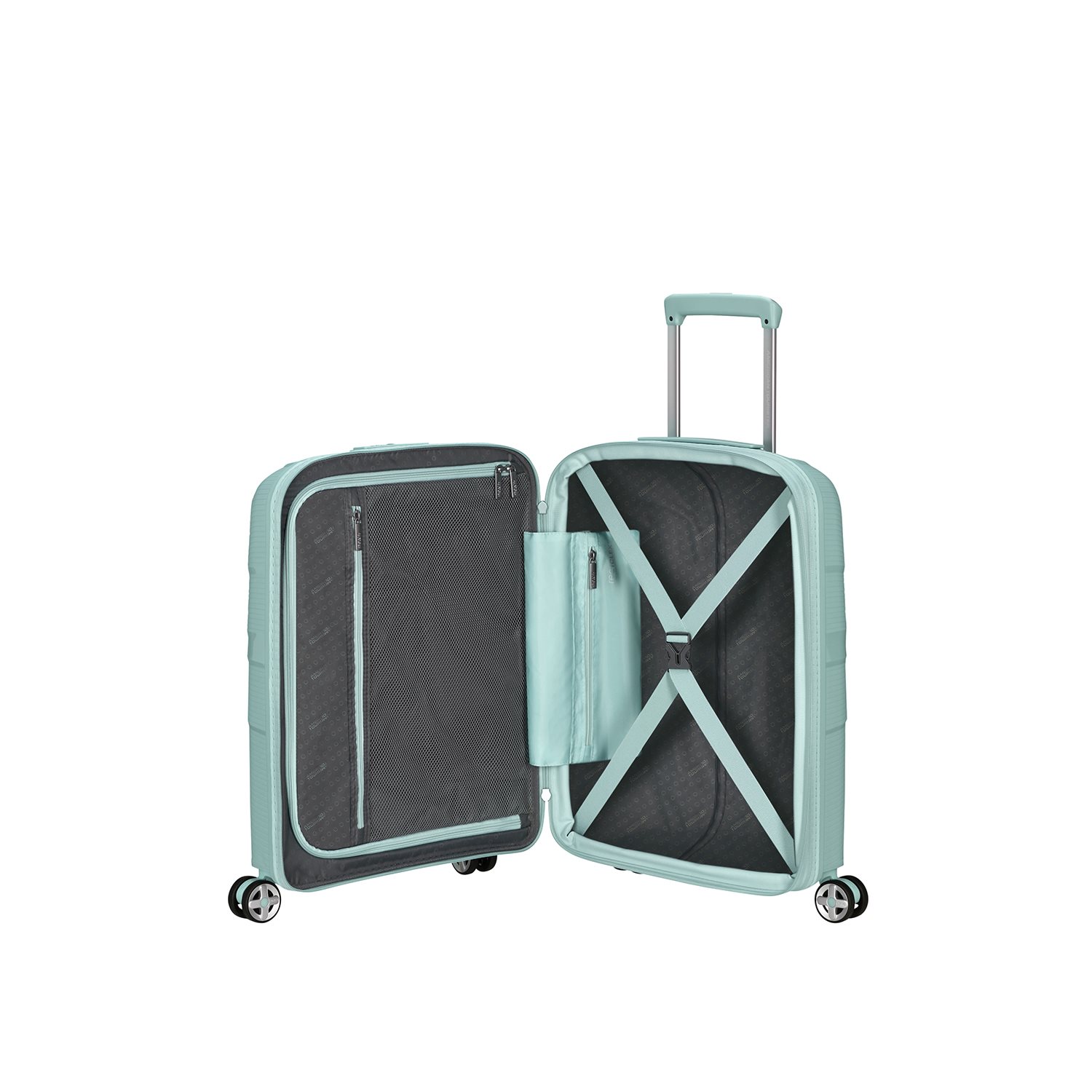American Tourister Starvibe Spinner 55 EXP met. surf blue