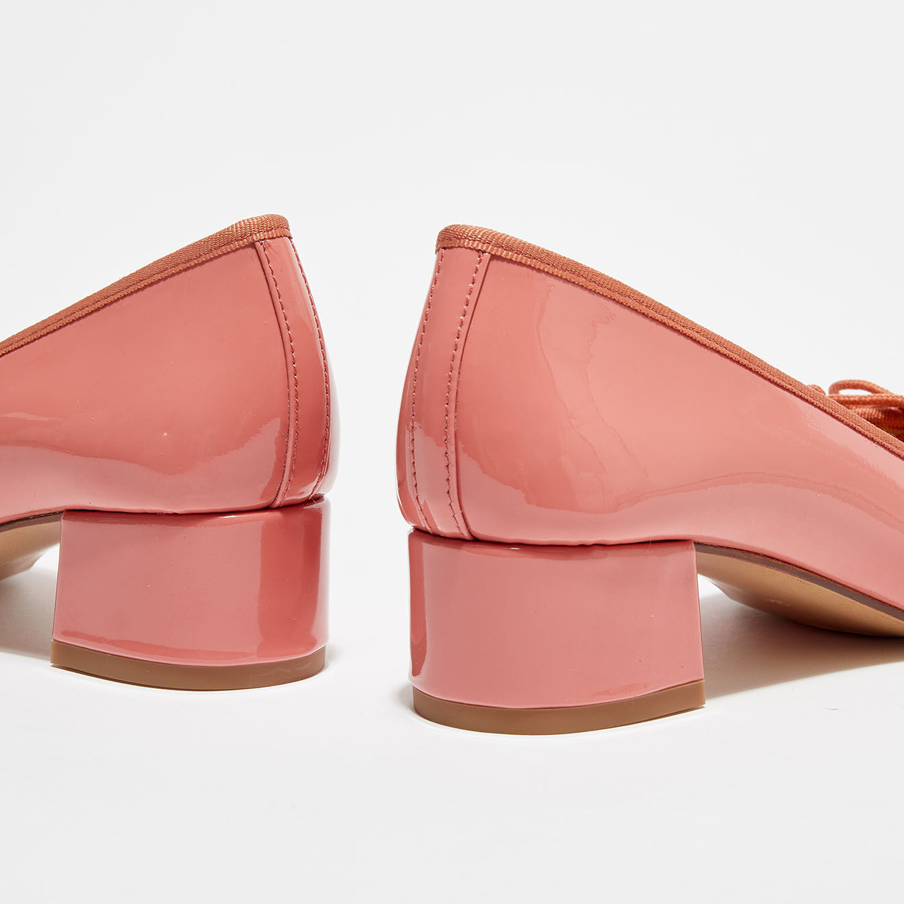 Quartier Latin Ballerines en Cuir Vernis Diane corail - Talon 3.5 cm