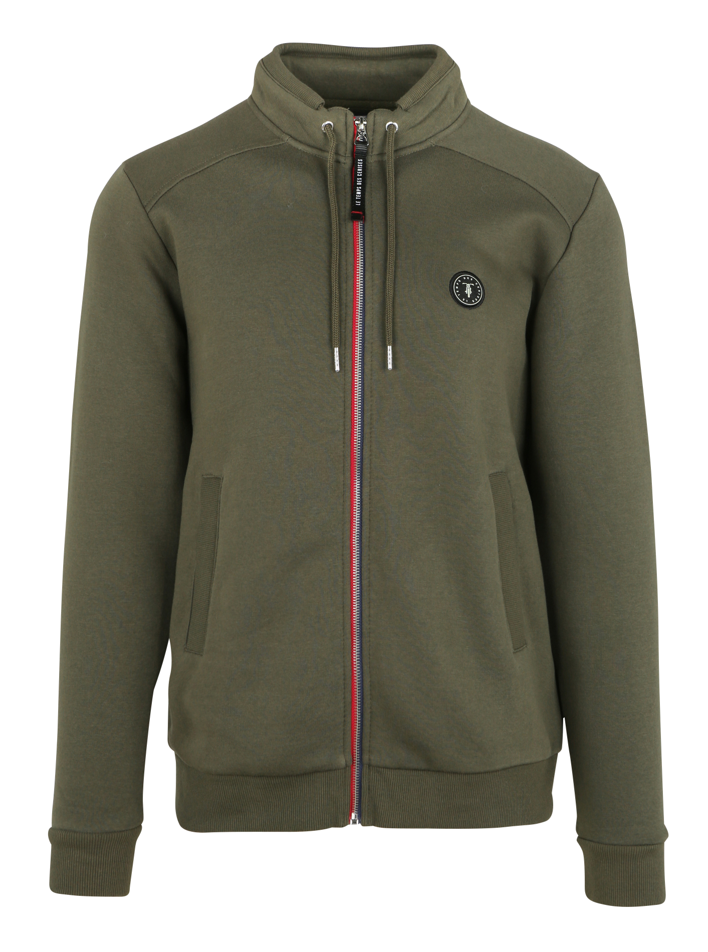 Gilet col montant zippé en molleton | Kaki