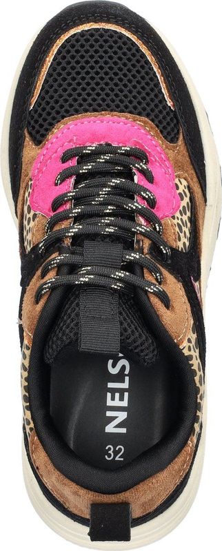 Nelson - Meisjes Sneaker - Bruin Multi - Imitatieleer en Textiel