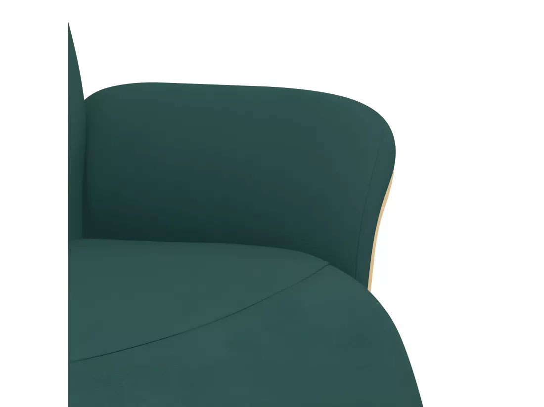 Fauteuil inclinable avec repose-pieds vert foncé tissu