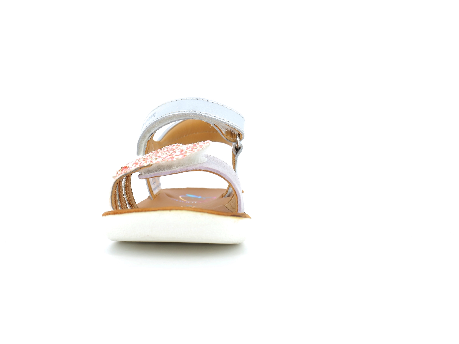 Shoopom-GOA MULTI Cuir Argent-Orange