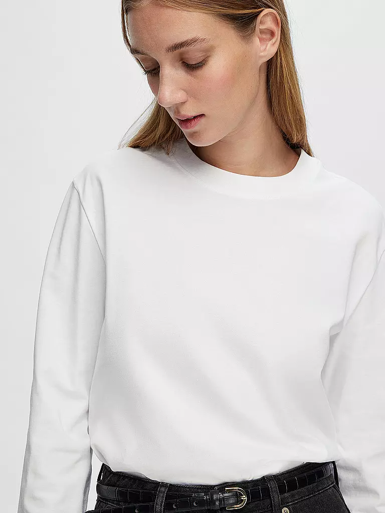 SELECTED FEMME Langarmshirt SLFESSENTIAL weiss