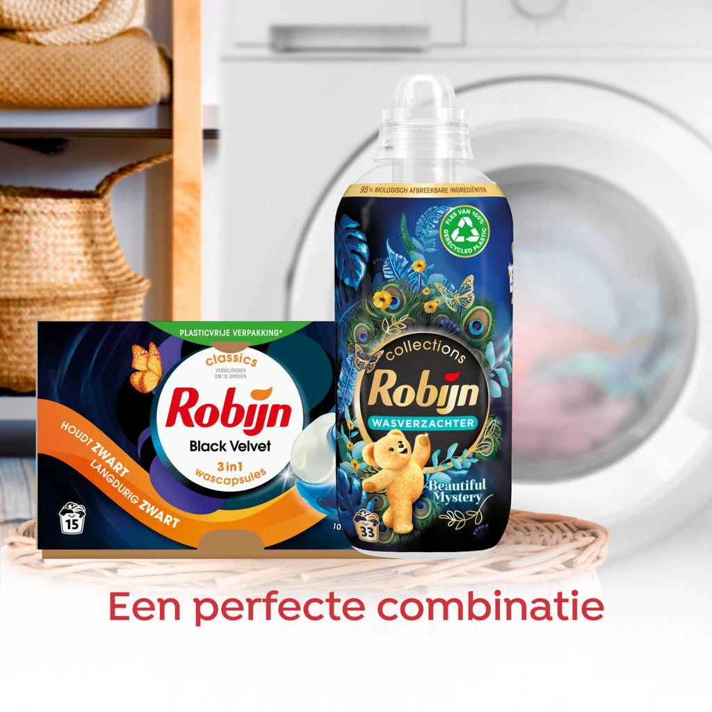 Robijn Black velvet 3 in 13-in-1 wascapsules Black Velvet - 4 x 15 wasbeurten - 60 wasbeurten