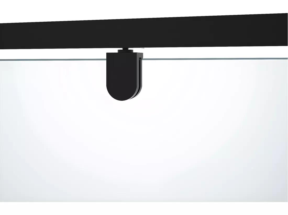 Porte de douche pivotante en métal noir mat au style industriel - 80 x 195 cm - TAMRI