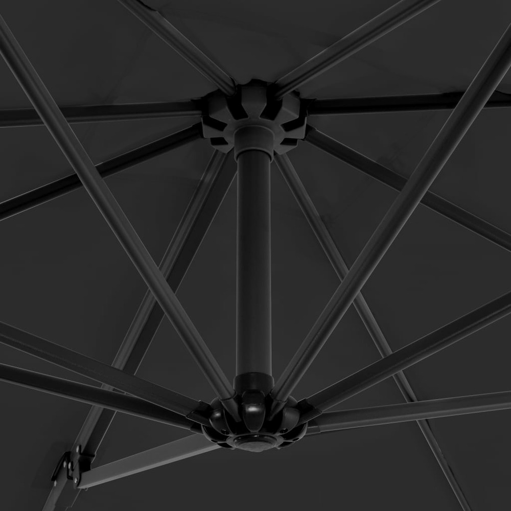 Parasol meuble de jardin en porte-à-faux mât en aluminium 250 x 250 cm anthracite