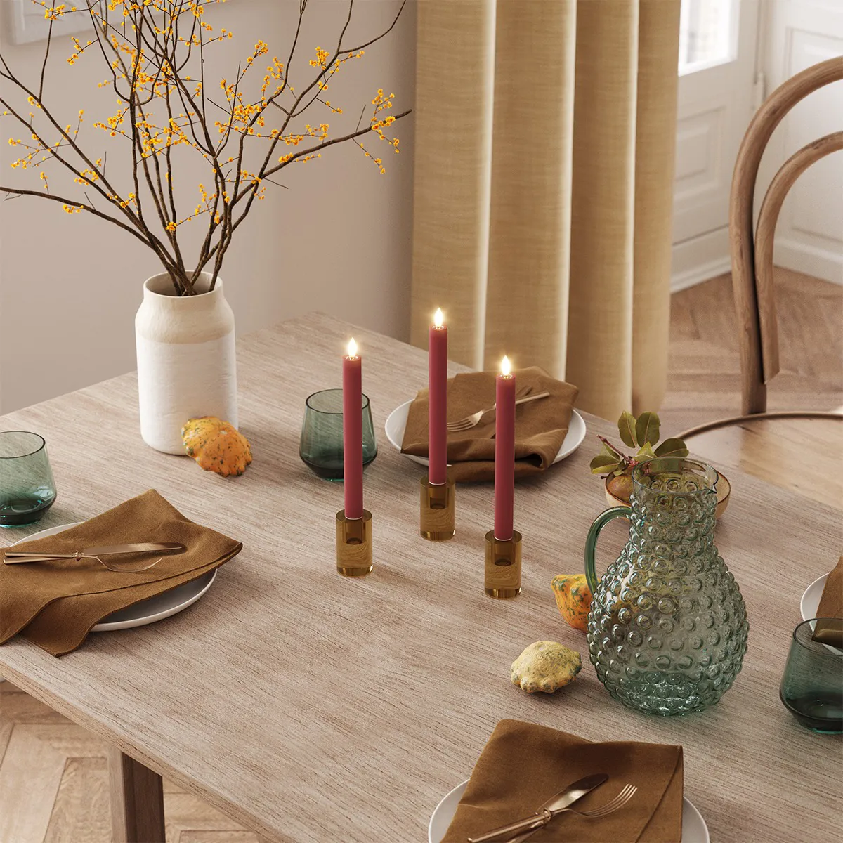 Deluxe Homeart Real Flame LED Kronelys