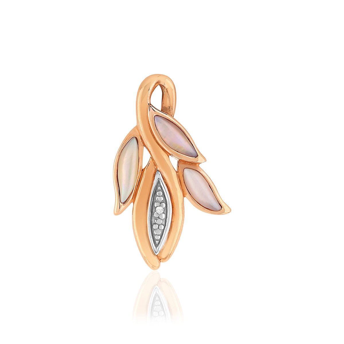 Pendentif MATY Or 375 2 tons nacres diamant