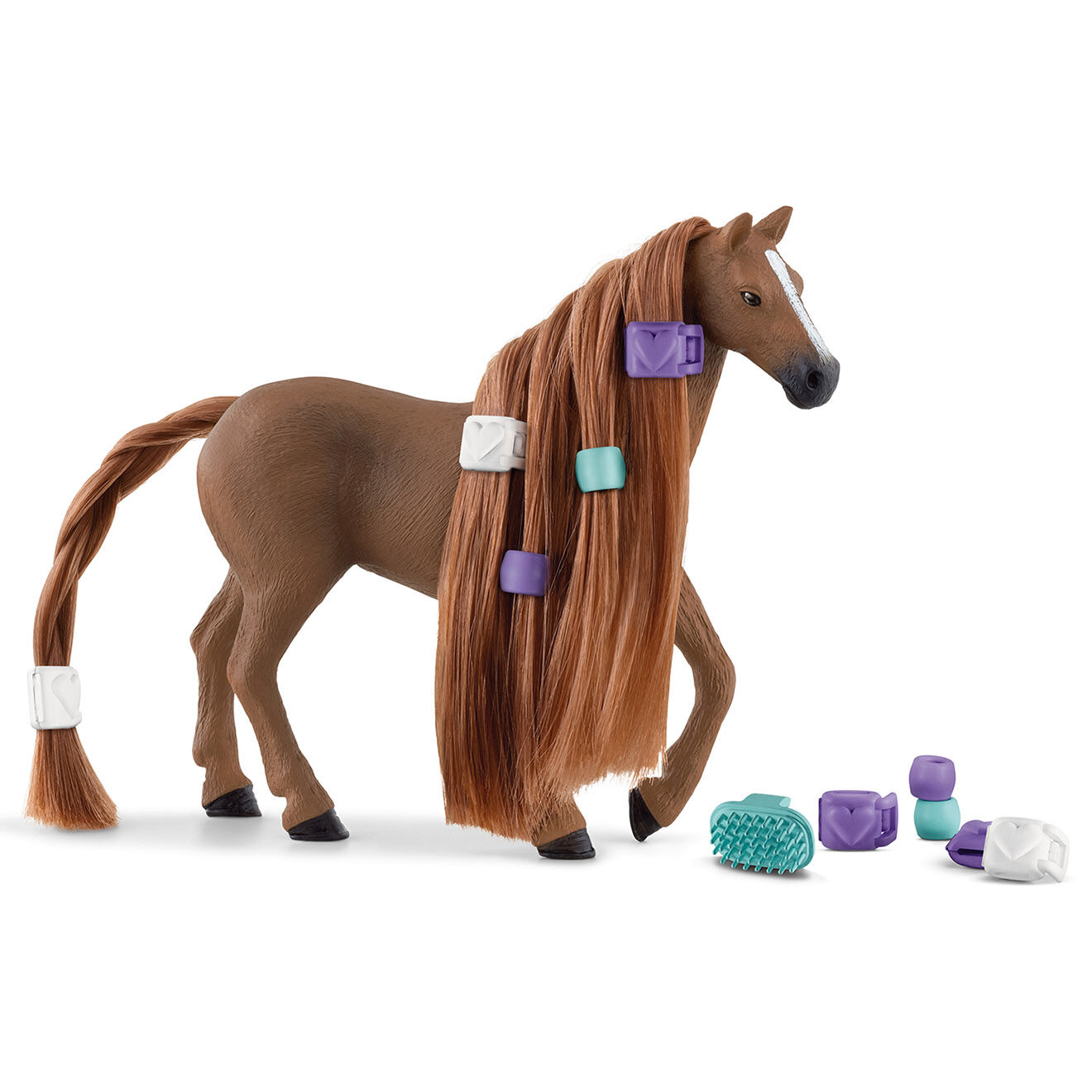 Schleich Jument Pur-sang Anglaise à coiffer multicolore