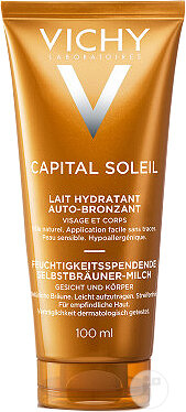 Vichy Capital Soleil Auto Bronzant Lait Hydratant Visage Et Corps Tube 100ml