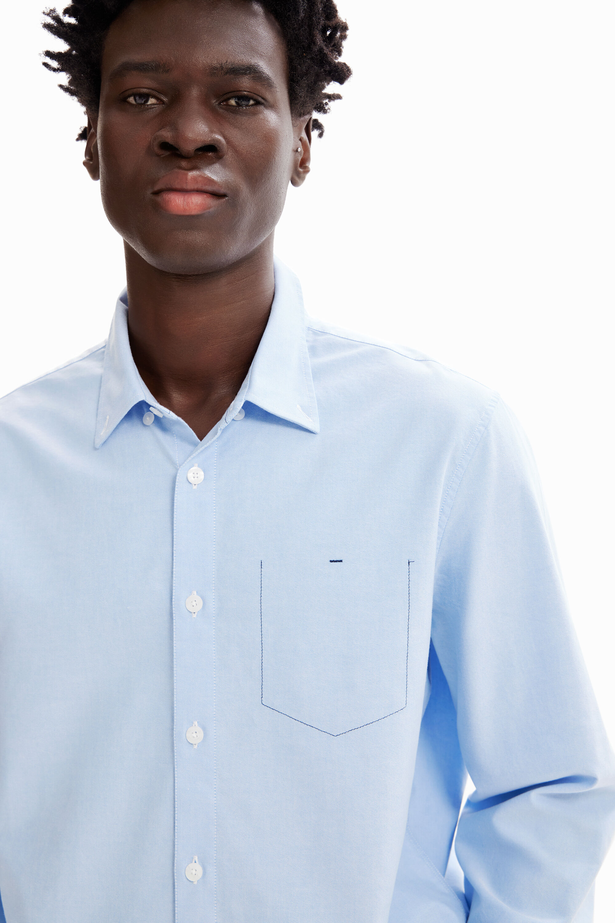 Chemise unie surpiqûres