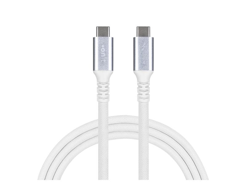 onit Thunderbolt 4-Kabel USB C - USB C 1 m, Weiss Verbindungskabel mit geflochtener Nylonummantelung