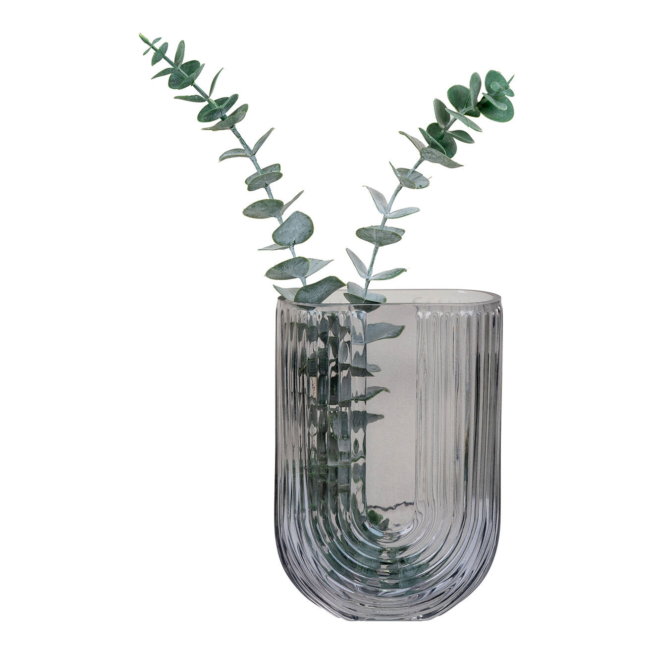 House Nordic Vase en verre gris - 6x13x19 cm