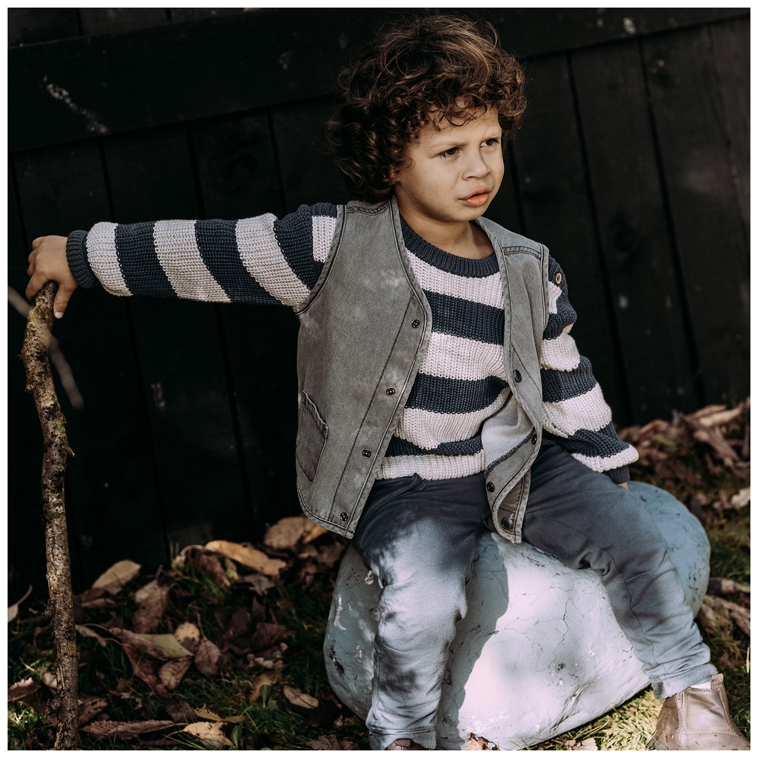 Sweet Petit peuter gilet Zavi mouwloos effen grijs