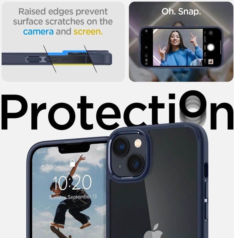 Spigen - Crystal Hybrid - Hoesje - Blauw - Voor iPhone 14 Plus
