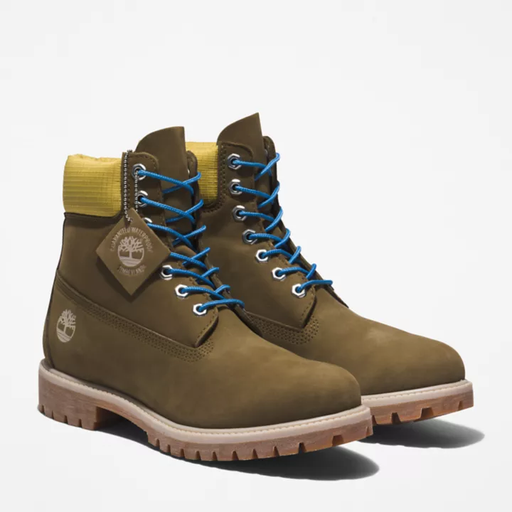 Bota Timberland Premium Masculina de 6 polegadas na cor Verde/Azul