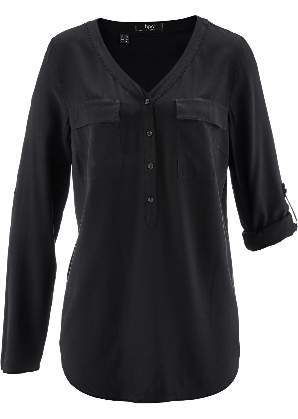 Blouse à col V et manches longues