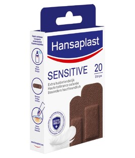 Hansaplast Pleisters Sensitive Strips - Donker 20ST