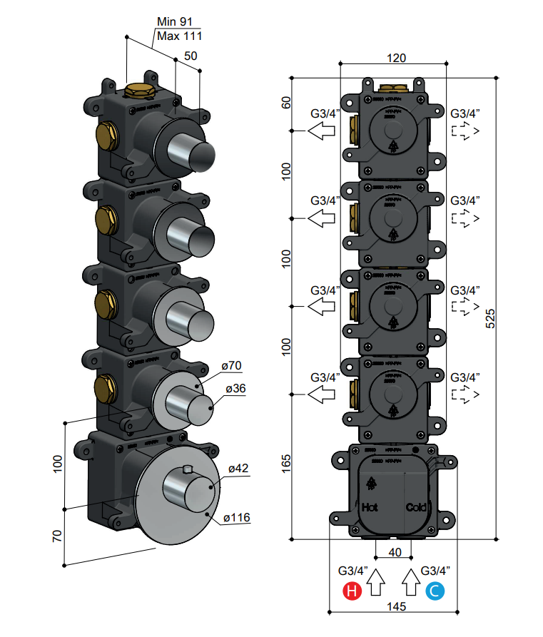 Hotbath Mate MHF004 High Flow inbouwdeel