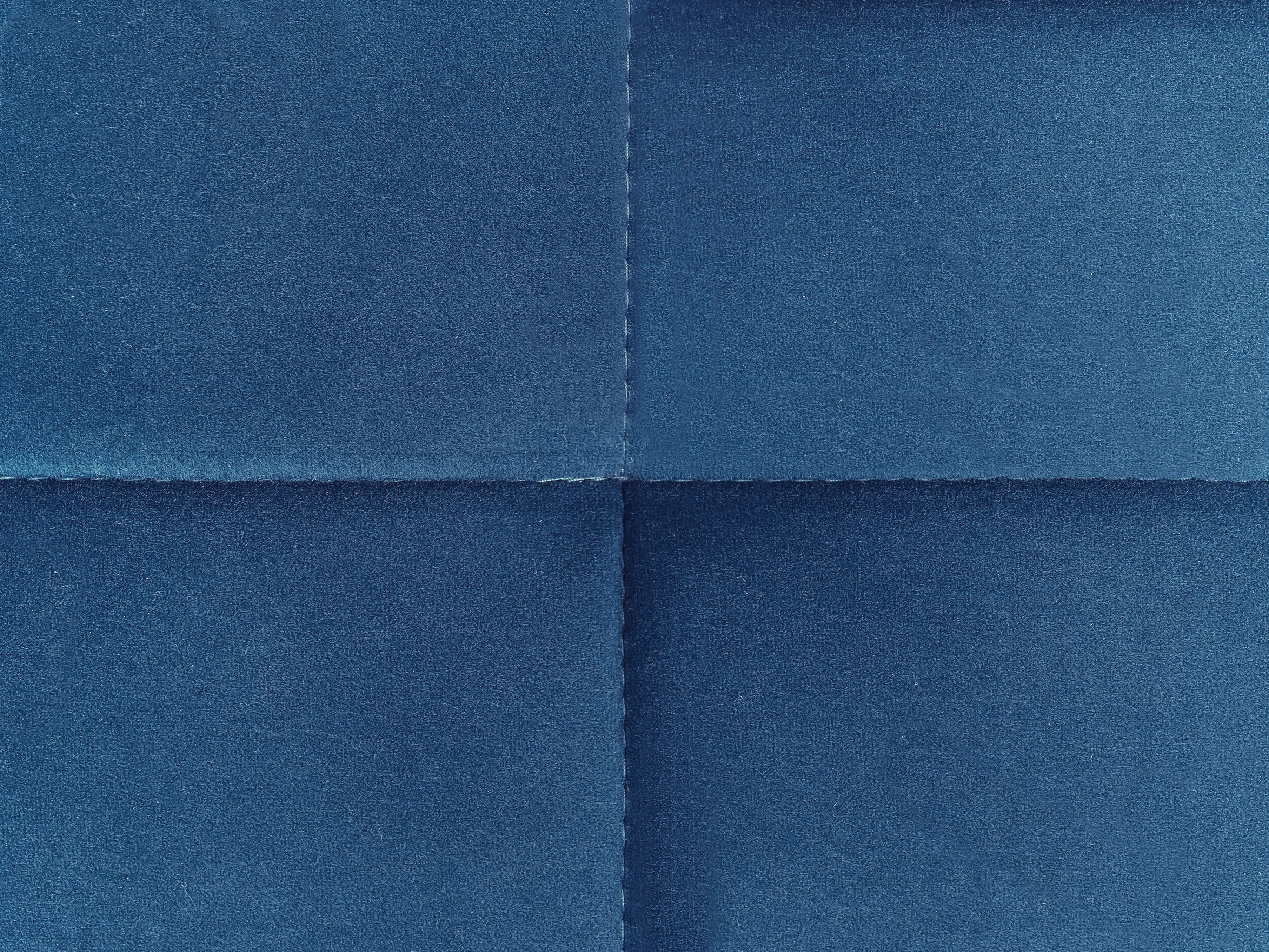 Modulaire hoekslaapbank 4-zits ABERDEEN Fluweel Blauw rechtszijdig