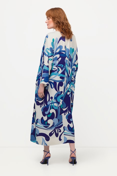Midikleid, Paisley-Design, Taschen, V-Ausschnitt, Halbarm